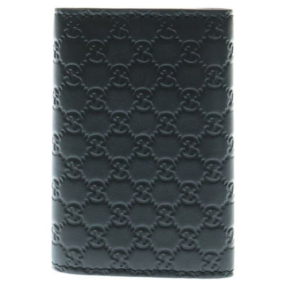 Guccissima Key Case Key Ring Bagcharm Black Leather 150402 Silverhardware