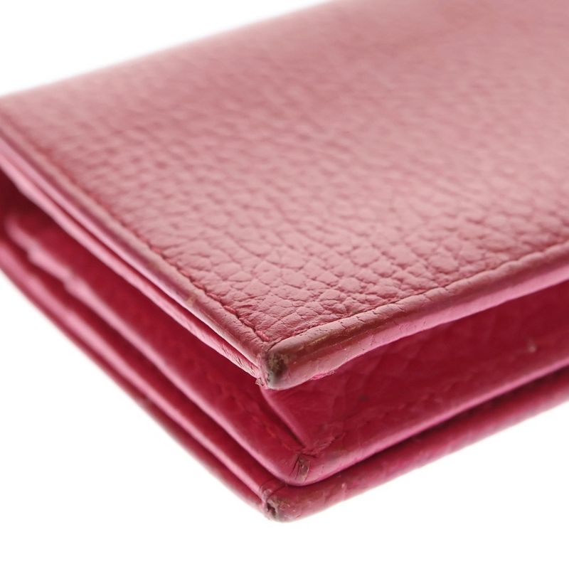 Gucci GG Marmont Bifold Wallet Compact Wallet Card Case Pink Leather 456126