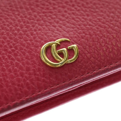 Gucci GG Marmont Bifold Wallet Compact Wallet Card Case Pink Leather 456126