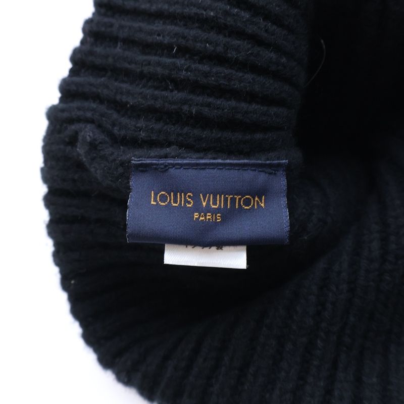 Louis Vuitton Beanie Knit Cap Hat Black Cashmere Mp3246