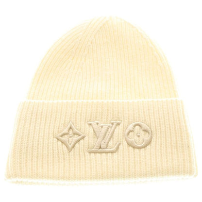 Louis Vuitton Bonnet LV Headline Beanie Logo Embroidery Knit Hat Cream Ivory