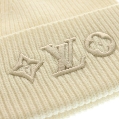 Louis Vuitton Bonnet LV Headline Beanie Logo Embroidery Knit Hat Cream Ivory