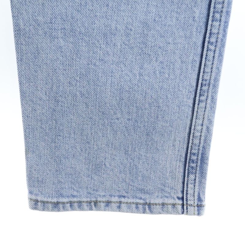 Gucci Vintage Logo Print Leather Patch Washed Button Fly Tapered Denim Pants