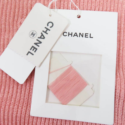 CHANEL 17P P56135k07344 Pearl Coco Mark Part Short Sleeves Knit Pink 40 Made In