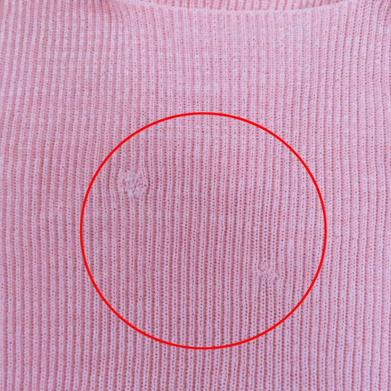 CHANEL 17P P56135k07344 Pearl Coco Mark Part Short Sleeves Knit Pink 40 Made In