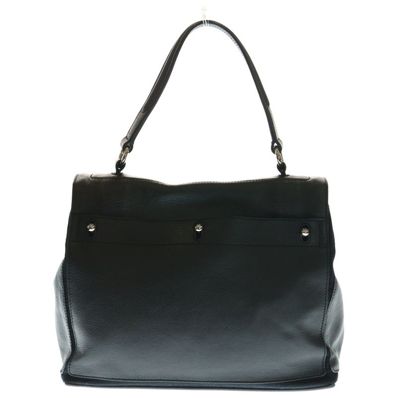 YVES Saint Laurent Muse Toe Handbag Black Leather 229680 Silver Hardware