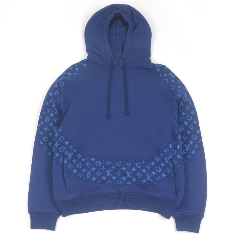 Louis Vuitton 22AW Monogram Pullover Hoodie Blue XS Made In Italy