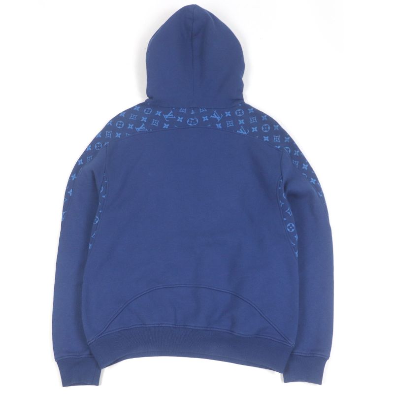 Louis Vuitton 22AW Monogram Pullover Hoodie Blue XS Made In Italy