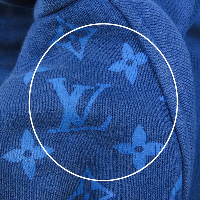 Louis Vuitton 22AW Monogram Pullover Hoodie Blue XS Made In Italy