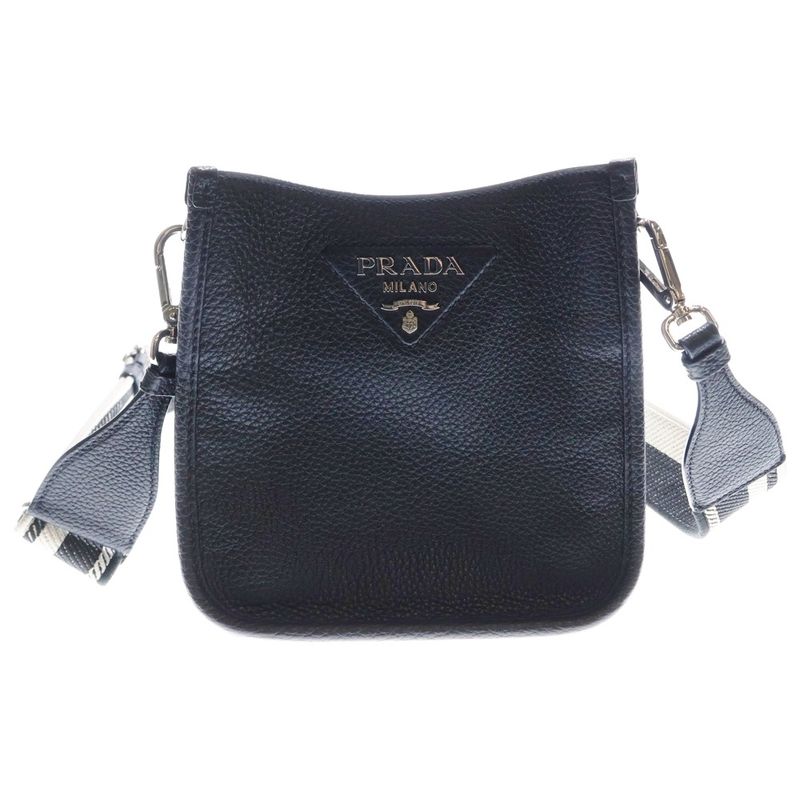 Prada Vitterodino Soft Leather Mini Shoulder Bag Black Leather 1bh191