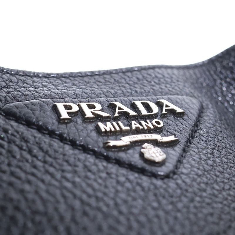 Prada Vitterodino Soft Leather Mini Shoulder Bag Black Leather 1bh191