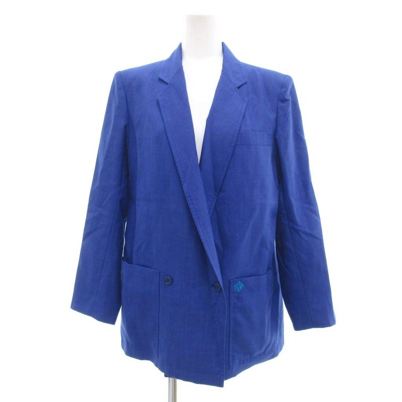 Christian DIOR Sports Vintage Set Up Double Jacket Skirt Linen Blend M Blue UO