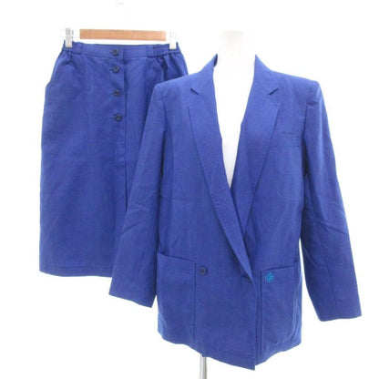 Christian DIOR Sports Vintage Set Up Double Jacket Skirt Linen Blend M Blue UO