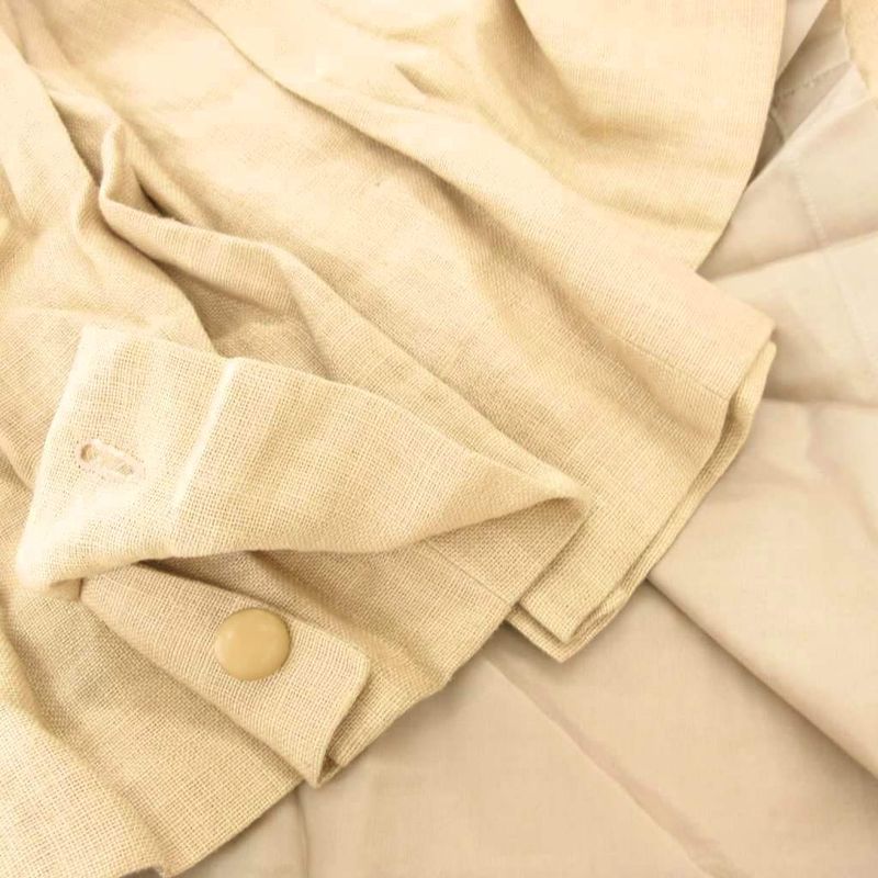 Christian DIOR Pret-a-porter Vintage Setup Collarless Jacket Skirt Linen M