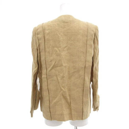 Christian DIOR Pret-a-porter Vintage Setup Collarless Jacket Skirt Linen M