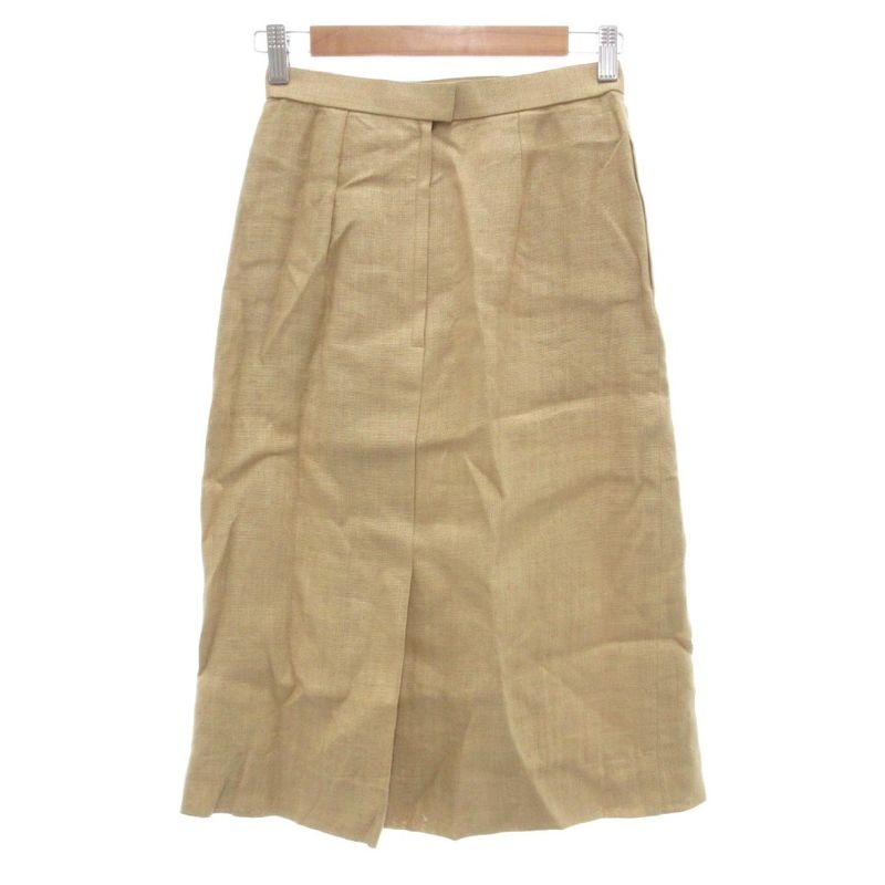 Christian DIOR Pret-a-porter Vintage Setup Collarless Jacket Skirt Linen M