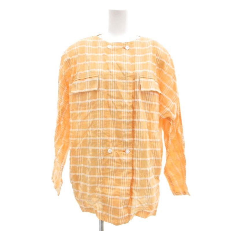 Christian DIOR Sports Vintage Set Up Shirt Jacket Skirt Linen Blend Checked M