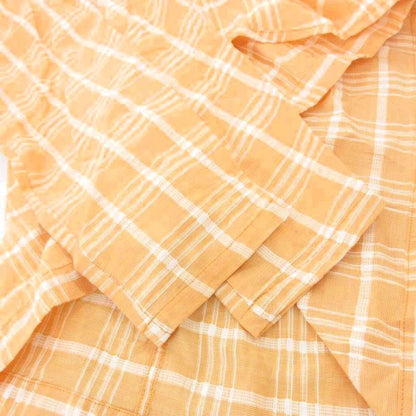 Christian DIOR Sports Vintage Set Up Shirt Jacket Skirt Linen Blend Checked M