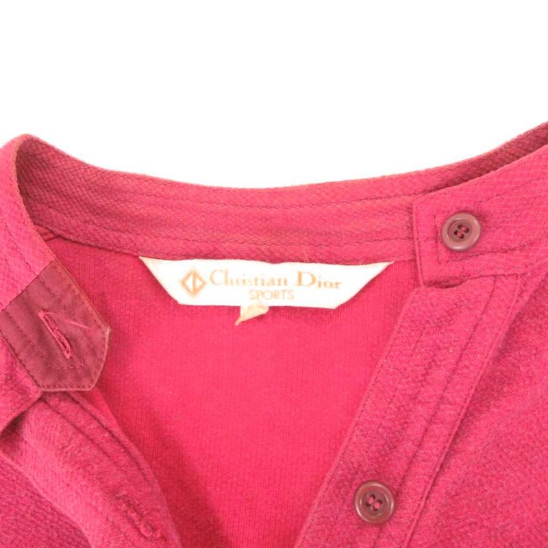 Christian DIOR Sports Vintage Shirt Blouse Long Sleeves M Red UO - GY18