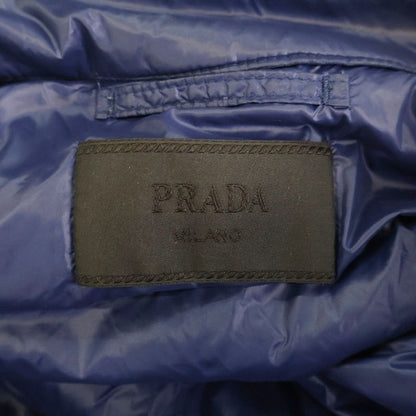 Prada 14AW Triangle Logo Plate Packable Stand Collar Zip-up Down Jacket Blue