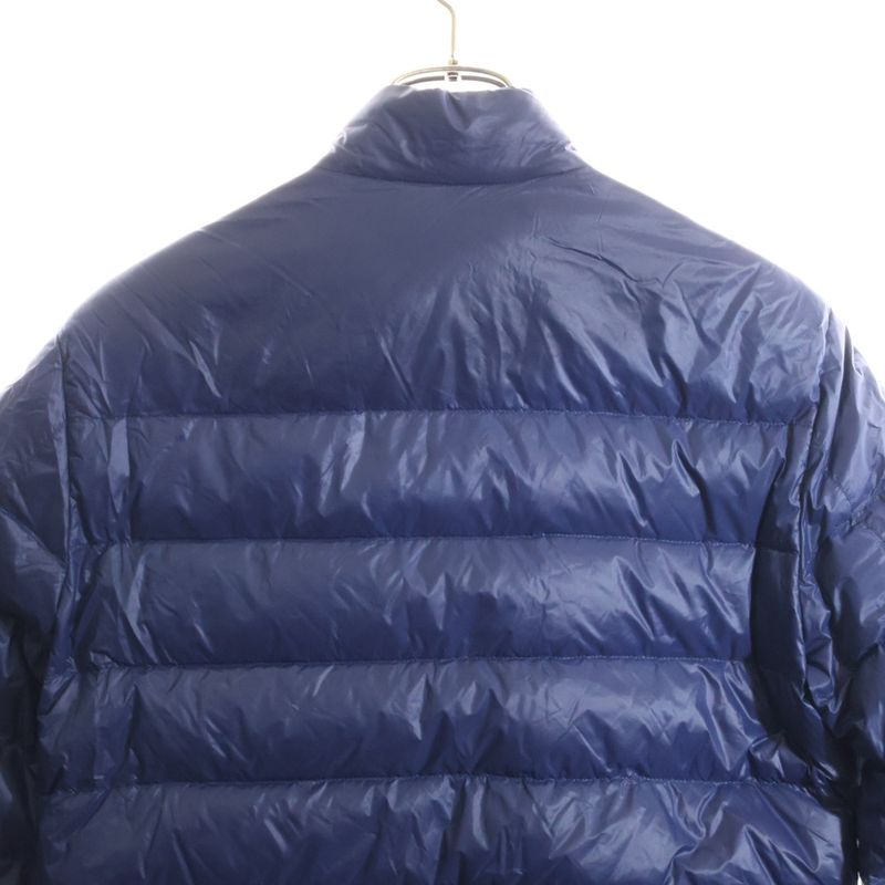 Prada 14AW Triangle Logo Plate Packable Stand Collar Zip-up Down Jacket Blue