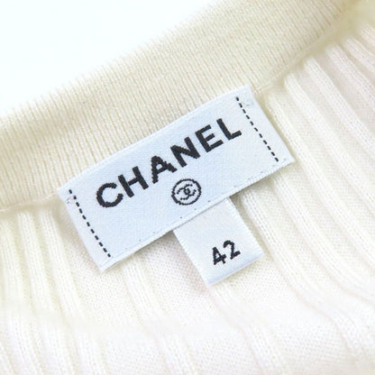 CHANEL 25SS P78678 Cashmere Silk Coco Mark Button Long Sleeve Ribbed Knit