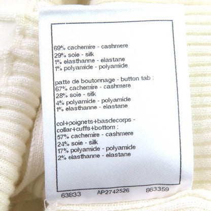 CHANEL 25SS P78678 Cashmere Silk Coco Mark Button Long Sleeve Ribbed Knit
