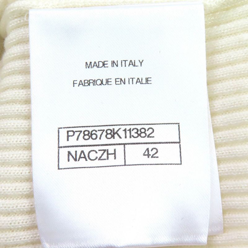 CHANEL 25SS P78678 Cashmere Silk Coco Mark Button Long Sleeve Ribbed Knit