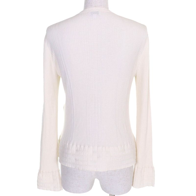 CHANEL 25SS P78678 Cashmere Silk Coco Mark Button Long Sleeve Ribbed Knit