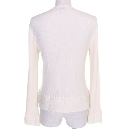 CHANEL 25SS P78678 Cashmere Silk Coco Mark Button Long Sleeve Ribbed Knit