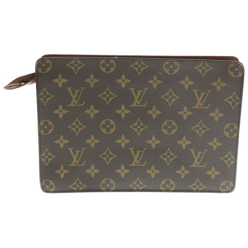 Louis Vuitton Monogram Pochette Homme Clutch Bag Second Bag Brown PVC M51795