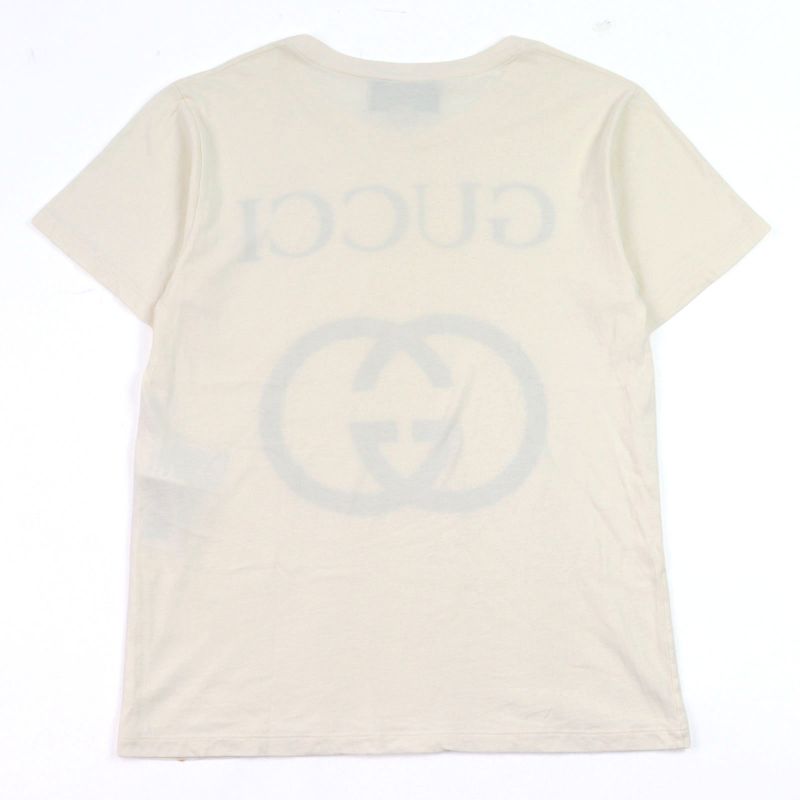 Gucci 493117 100% Cotton Interlocking G Logo Print Crew Neck Short Sleeve