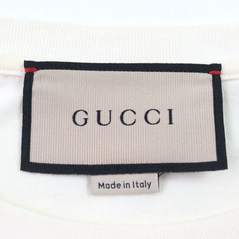 Gucci 493117 100% Cotton Interlocking G Logo Print Crew Neck Short Sleeve
