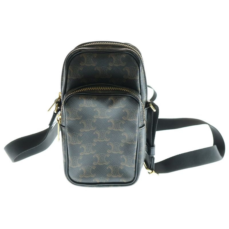 Celine Triomphe Mini Pocket Messenger Bag Shoulder Bag Mini Bag Black And Brown