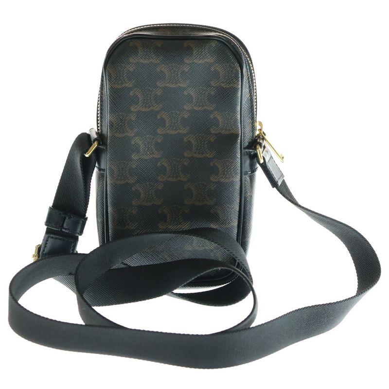 Celine Triomphe Mini Pocket Messenger Bag Shoulder Bag Mini Bag Black And Brown
