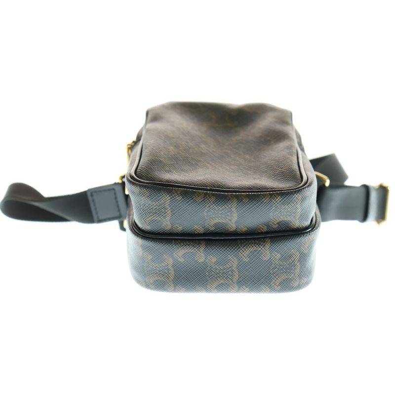 Celine Triomphe Mini Pocket Messenger Bag Shoulder Bag Mini Bag Black And Brown