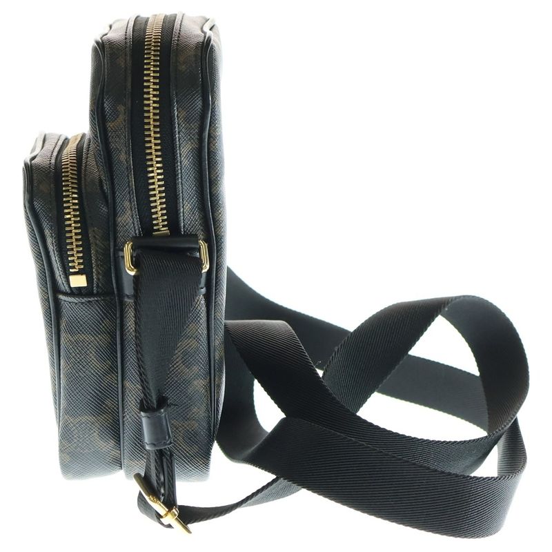 Celine Triomphe Mini Pocket Messenger Bag Shoulder Bag Mini Bag Black And Brown