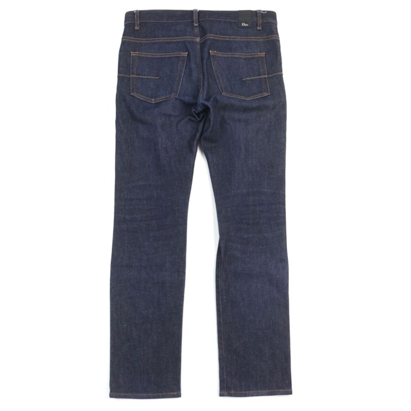 DIOR Homme 863ds11a4210 Leather Button Fly Skinny Denim Pants With Logo Patch