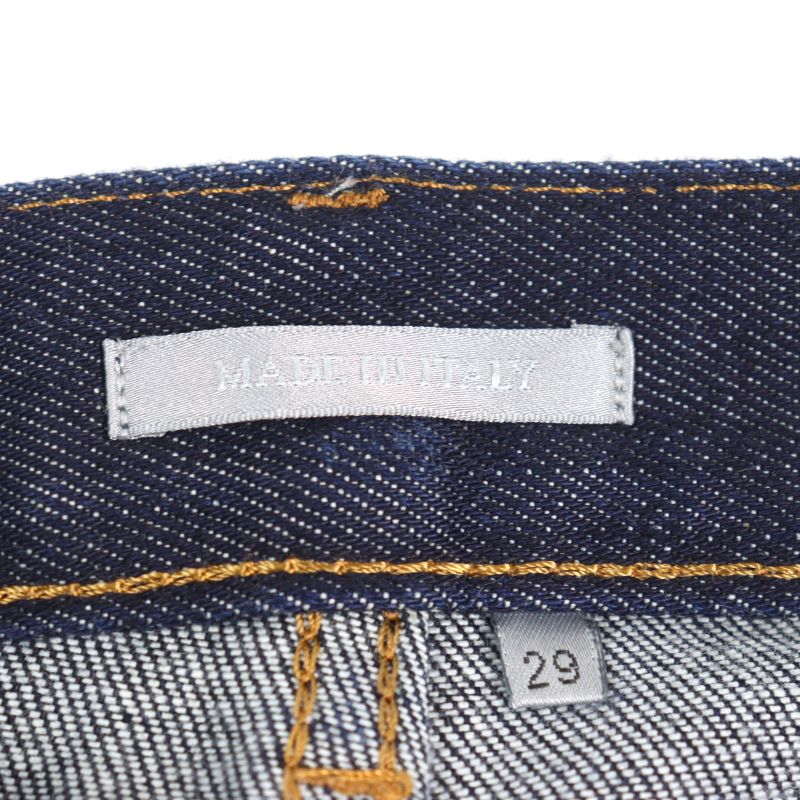 DIOR Homme 863ds11a4210 Leather Button Fly Skinny Denim Pants With Logo Patch