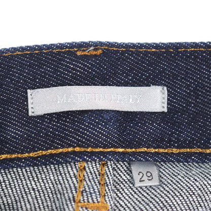 DIOR Homme 863ds11a4210 Leather Button Fly Skinny Denim Pants With Logo Patch