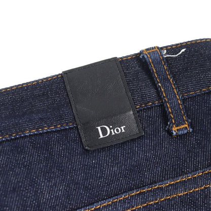 DIOR Homme 863ds11a4210 Leather Button Fly Skinny Denim Pants With Logo Patch