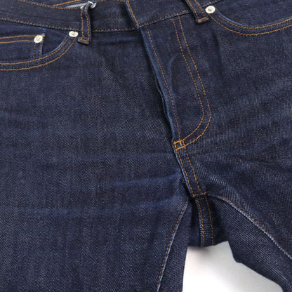 DIOR Homme 863ds11a4210 Leather Button Fly Skinny Denim Pants With Logo Patch