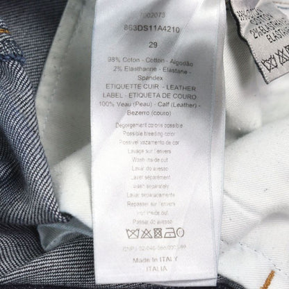 DIOR Homme 863ds11a4210 Leather Button Fly Skinny Denim Pants With Logo Patch