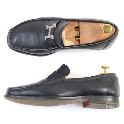 Hermes Vintage Constance Leather U-tip Penny Shoes With H Logo