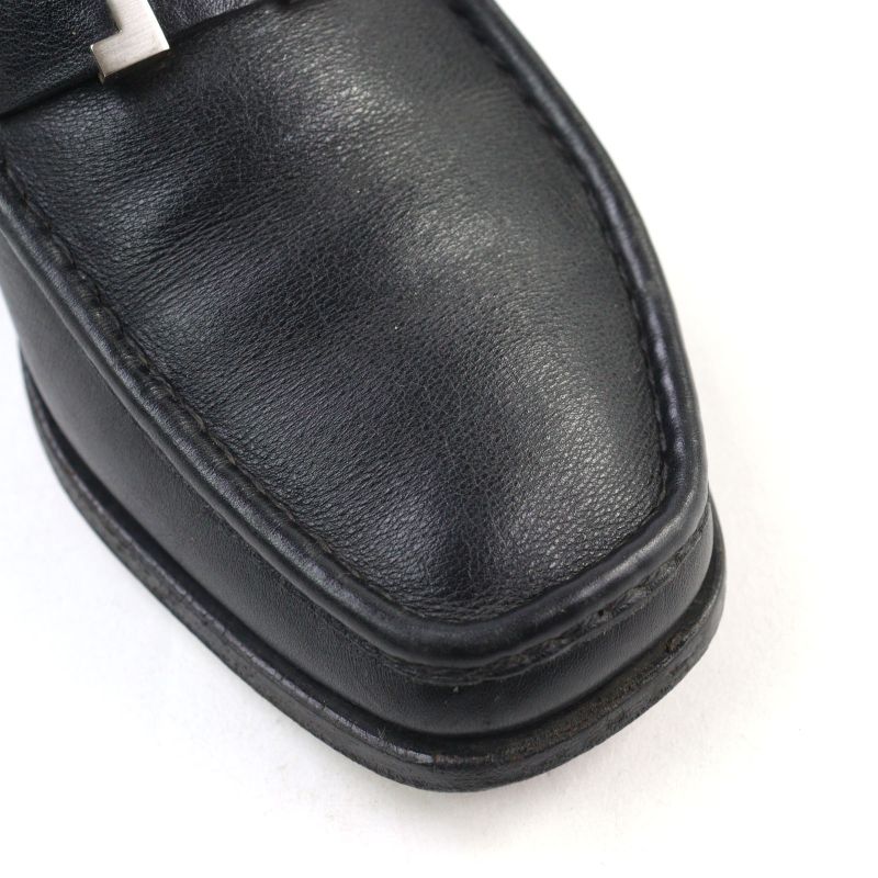 Hermes Vintage Constance Leather U-tip Penny Shoes With H Logo