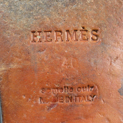 Hermes Vintage Constance Leather U-tip Penny Shoes With H Logo