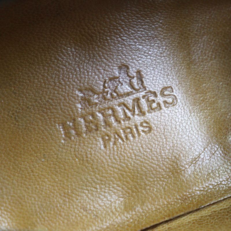 Hermes Vintage Constance Leather U-tip Penny Shoes With H Logo