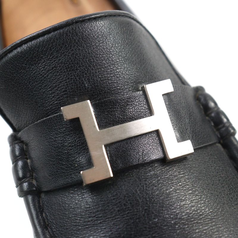 Hermes Vintage Constance Leather U-tip Penny Shoes With H Logo