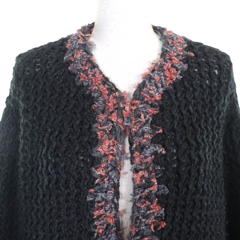 CHANEL P72932 100% Cashmere Coco Mark Bijoux Button Low Gauge Knit Cardigan
