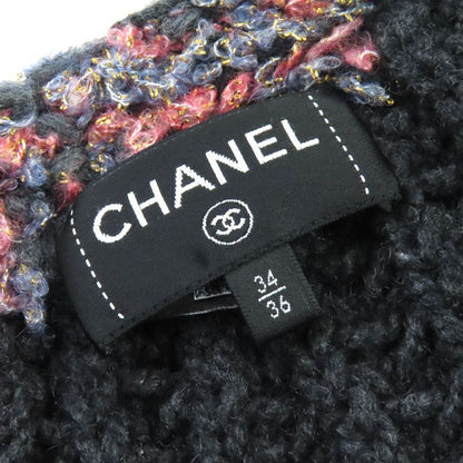 CHANEL P72932 100% Cashmere Coco Mark Bijoux Button Low Gauge Knit Cardigan